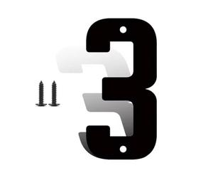 7.62CM Civici In Metallo Nero Da for Esterni, Numeri Piccoli E Moderni for Cassette Postali for Esterni, Numeri Civici for Casa, Numeri Di Stanza for Porte Personalizzato Riconoscibile(3)