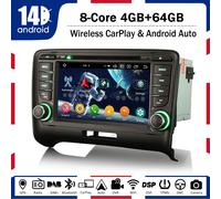 7"64GB Android 14 Carplay Autoradio DVD DSP GPS Navi BT5.0 SWC per AUDI TT MK2