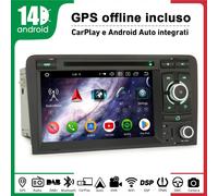 7" 64GB Android 14 Carplay Autoradio GPS WIFI DSP Navigatore per Audi A3 S3 RS3