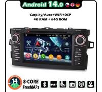7" 64GB Carplay Android 14 Autoradio GPS Toyota Auris E15 DVD WIFI Bluetooth 4G