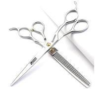 7/7.5 pollici Giappone Salon Salon Modeling Professional Tool ProfessionaleForbici da taglio per capelli + forbici diradamento Nero Alice Head Forbici (7 pollici, 2 pezzi-D)