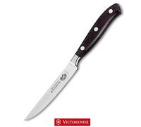 Victorinox Grand Maître, coltello da bistecca professionale, lama extra affilata, affilatura diritta, 12 cm, manico in plastica, acciaio inossidabile, nero
