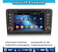 7" 8 Core 64GB Android 14 Carplay DVD Autoradio GPS Navigatore AUDI A3 8P S3 RS3