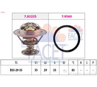 7.8323 FACET Termostato, Refrigerante per CITROËN,FIAT,LANCIA,PEUGEOT,RENAULT,SU