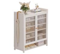 7/8stöckiger Schuhschrank mit Türen tragbares zusammenklappbares Schuhregal ohne Installazione freistehendes Schuhregal aus Bambus für den Flurschrank im Schlafzimmer A 60 x 32 x 100 cm