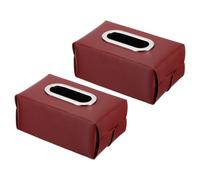 7,8x4,3x2,7" Fazzoletto Scatola Copertina,2pz PU Pelle Rettangolo,Rosso