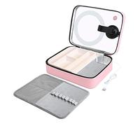 7,9 pollici 3 modalità Tocca la luce ad anello regolabile multifunzionale Borsa for scatola di immagazzinaggio cosmetica for trucco in diretta Per la fotografia in studio(Pink)