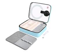 7,9 pollici 3 modalità Tocca la luce ad anello regolabile multifunzionale Borsa for scatola di immagazzinaggio cosmetica for trucco in diretta(Blauw)