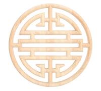 7.9x7.9x0.4in Tondo Legno Appliques Onlay Stile Cinese Vintage Legno Intagliato Applique Non Verniciato Centro Carving Decal per Porta Parete Soffitto Armadio Decorazione