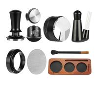 7 accessori per caffè espresso, strumenti per manomissione espresso da 51 mm, kit di accessori per macchine da caffè WDT, manomissione caffè con stazione di pressatura per espresso in legno