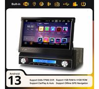 7" Android 14 Autoradio Universal 1DIN 32GB Navi 8-Core CarPlay WiFi IPS DAB+ FM