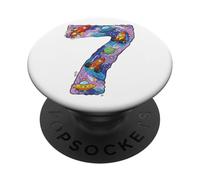 7 Anni Compleanno Spazio Razzi Pianeti Sette PopSockets PopGrip Adesivo