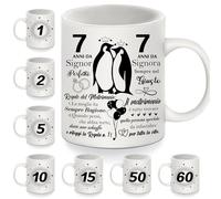7 Anni da Signor Perfetto 7 Anni da Signora Sempre nel Giusto Tazza Anniversario per Coppie Donne Uomini Moglie Marito 7 Anni di Matrimonio Regalo 7 Anniversario Regalo Tazzine da Caffè (7)