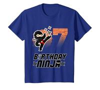 7 Anni Ninja Festa di Compleanno - Ninja Compleanno Camicia Maglietta, Bambini, Blu Reale, 6 Anni