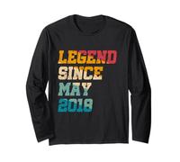 7 anni Regali leggenda da maggio 2018 Vintage 7th Birthday Maglia a Manica