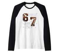 7 Anno Vecchio Compleanno Shirt Was 6 Now I'm 7 67 Funny for Kids Maglia con Maniche Raglan