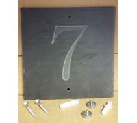'7' Ardesia Casa Numero Porta Placca Cartello Con Coronata Viti