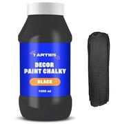 7 Artists Chalk Paint Nero 1000 ml Finitura Opaca | Pittura per Mobili Senza Carteggiare | Colori | Vernice per Legno | Vintage Paint