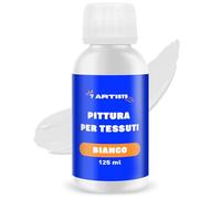 7 Artists Pittura per Tessuti Bianca 125 ml - Tempera per Tessuti, Pelle e Cuoio | Colore Acrilico per Stoffa, Scarpe, Magliette e Jeans Lavabile | Tempere per Vestiti | Fabric Paint Professionale