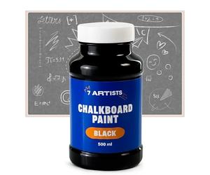 7 Artists Vernice Lavagna 500 ml - Pittura Lavagna Nera Opaca per Muro, Pareti Interne, MDF | Blackboard Paint | Chalk Paint Nero Scrivibile