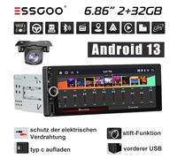 7" Autoradio Con Schermo 1 DIN 2G+32G Android 13 Carplay Bluetooth GPS RDS + CAM