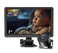 7" Baby Car Camera, 1080p IR Night Vision Baby Mirror con angolo largo 178° - HD IPS Display Rear Facing Monitor, Safe Driving for New Parents, Infants, Kids & Toddlers
