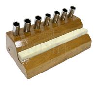 7 Cacciavite Conservazione Stand per Affilatura Pietra di Legno Fondo Orologiaio