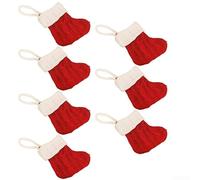 7 calze natalizie da appendere su alberi e porte, ornamenti stagionali in stoffa per celebrazioni festive (rosso)