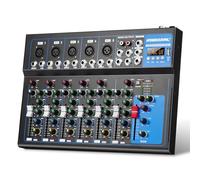 7 Canali Interfaccia Audio USB Mixer Sound Board Mixing Console Built In Bluetooth MP3 Ingresso Computer +48V Phantom Power Mixer Audio Per Karaoke Dj Stage Streaming Studio