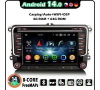 7"Carplay Android 14 Autoradio GPS VW Passat B6 Golf 5/6 SEAT Leon Skoda Octavia