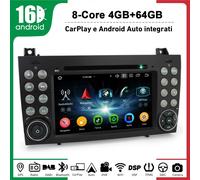 7" Carplay Autoradio Mercedes SLK R171 Android 16 GPS Navigatore DSP DVD SWC IPS