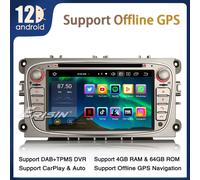7" CarPlay Wifi DAB+ Android 14 Autoradio FORD Mondeo Focus Galaxy S-Max C-Max