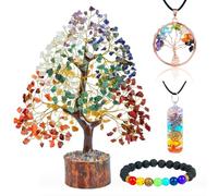 7 Chakar Albero della Vita braccialetto 7 chakra, e 2 ciondoli cristalli | Reiki lucky tree, home decor, birthday gift idea, gift for Mom, new home gift, meditation, spirituality