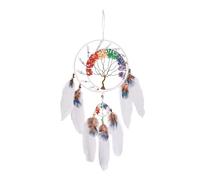 7 chakra, albero della vita, acchiappasogni, decorazione da parete con arcobaleno, cristallo di guarigione, fatto a mano, piuma, acchiappasogni, decorazione da parete per camera da letto, idea regalo