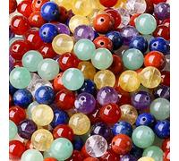 7 chakra, perline rotonde da 6 mm, 98 pezzi, 2 fili da 81,3 cm, per gioielli fai da te (uk9,10395)