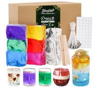 7 colori gelatina cera per candele fai da te - 9 pezzi non-tossic profumata gel cera kit, cristallo a combustione lenta per candele fatte a mano, decorazione domestica, artigianato e regali
