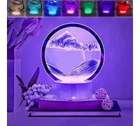 7 Colori Mobile Sabbia Lampada da Tavolo- Lampada a sabbie mobili 3D del paesaggio di mare profondo,360° Rotazione Luce a Clessidra 3D,Giocattoli di arte desktop per la decorazione casa vivente(Viola)