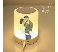 7 Colori Personalizzati Luce Notturna Bluetooth Testo Musica Sveglia Lampada Cornice Foto Unico Festa Della Mamma Compleanno Anniversario Idee Per Donne Uomini (Schizzo)