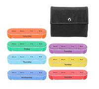 7 Colors Portable Wellness Container | 28 Grid Tablet Organizer with Storage Pouch | Safe ABS Material | 7 Compartments for Vitamins/Fish Oil/Supplements