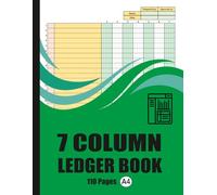 7 Column Ledger Book: Colorful Bookkeeping Journal for Small Business & Personal Finance