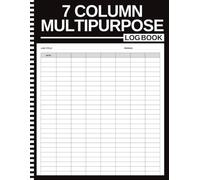 7 Column Multipurpose Log Book: Customizable Seven-Column Record Notebook with Index, Page Totals & Monthly Summary | Income, Expenses, Time, Inventory & Data | 8.5 x 11 | 120 Pages
