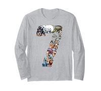 7° Compleanno 7 Anni Animali dello Zoo Fauna Selvatica Safari Giungla Maglia a Manica