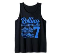 7° compleanno di Go Kart Racing Rolling Into 7 Funny Boys Kids Canotta