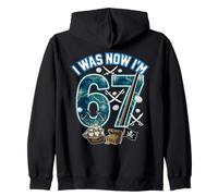 7 ° Compleanno Ero 6 Ora Sono 7 Sei Sette 67 Navi Pirata Felpa con Cappuccio