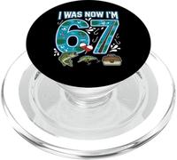 7 ° compleanno ero 6 Ora sono 7 Sei sette 67 Pesce ragazzo di pesca PopSockets PopGrip per MagSafe