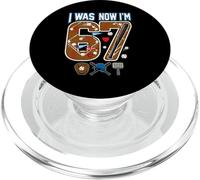 7° compleanno I was 6 Now I'm 7 Six Seven 67 Baseball PopSockets PopGrip per MagSafe