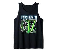 7 ° Compleanno I Was 6 Now I'm 7 Six Seven 67 Space Alien UFO Canotta