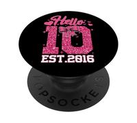 7° compleanno ragazza pink Coquette Bow Hello Seven 7 year PopSockets PopGrip Adesivo