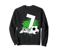 7 ° Compleanno Ragazzo 7 Anni Calciatore Compleanno Calcio Felpa