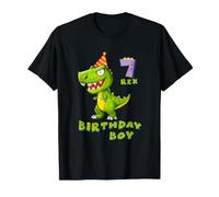 7° Compleanno Ragazzo Dinosauro T Rex settimo Compleanno Maglietta